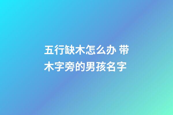 五行缺木怎么办 带木字旁的男孩名字